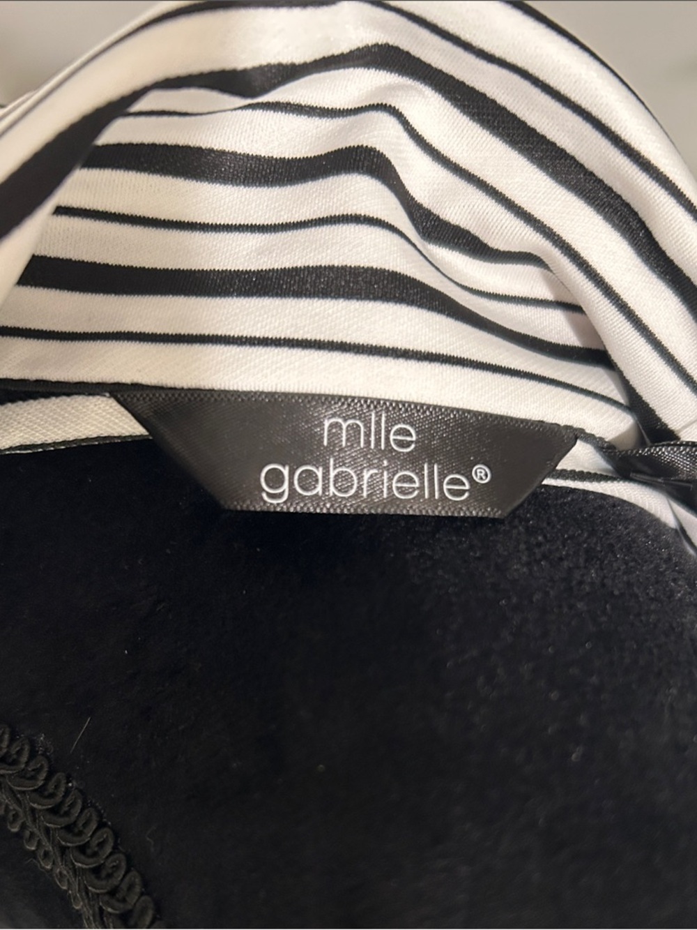 NWT Mlle Gabrielle Black & White Vertical Stripe Midi Shirt Dress Size Small - Picture 14 of 14